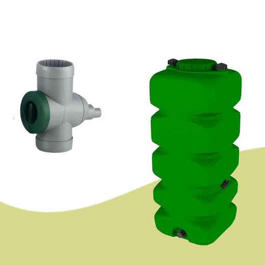 Depósito agua pluvial Kit colector 3P 1050L